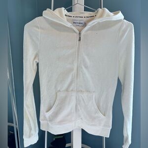 NWT Juicy Couture White velour hoodie